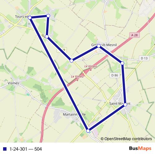 1-24-301 bus Line Map