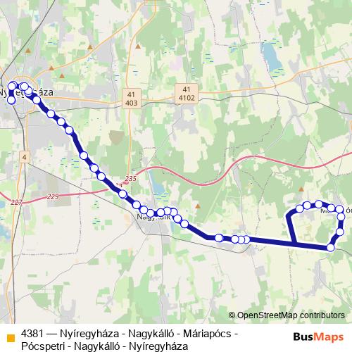 4381 bus Line Map