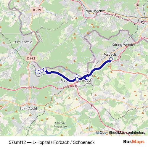 57smf12 bus Line Map