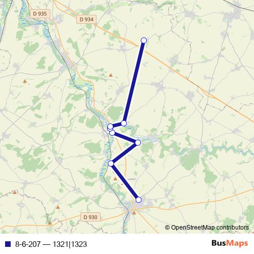 8-6-207 bus Line Map