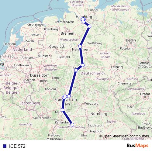 ICE 572 rail Line Map
