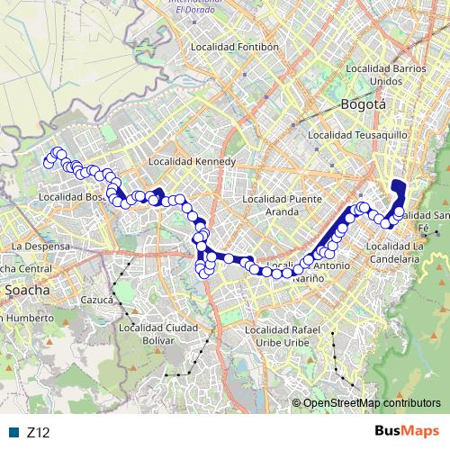 Z12 bus Line Map