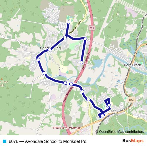 6676 bus Line Map