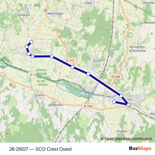 26-25027 bus Line Map