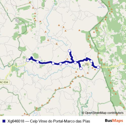 Xg646018 bus Line Map