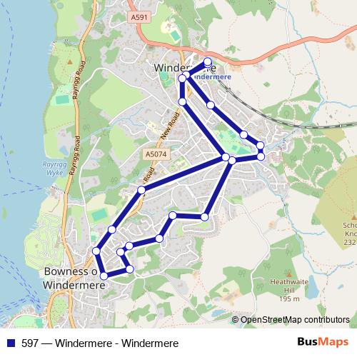 597 bus Line Map