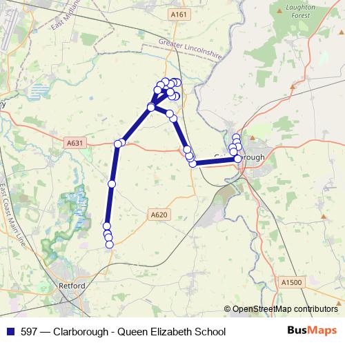 597 bus Line Map