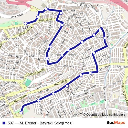 597 bus Line Map