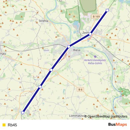 Rb45 bus Line Map