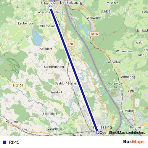 Rb45 bus Line Map