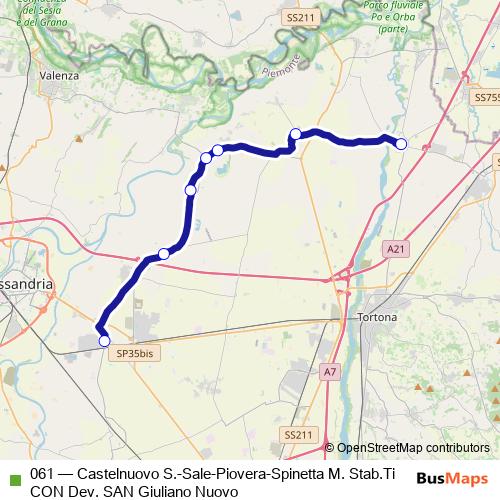 061 bus Line Map