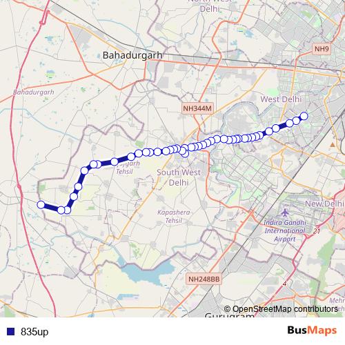 835up bus Line Map
