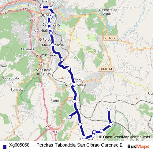 Xg605068 bus Line Map