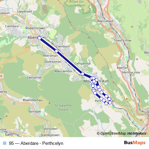 95 bus Line Map