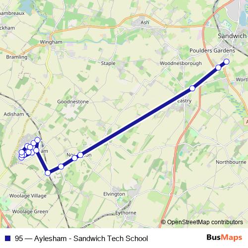 95 bus Line Map