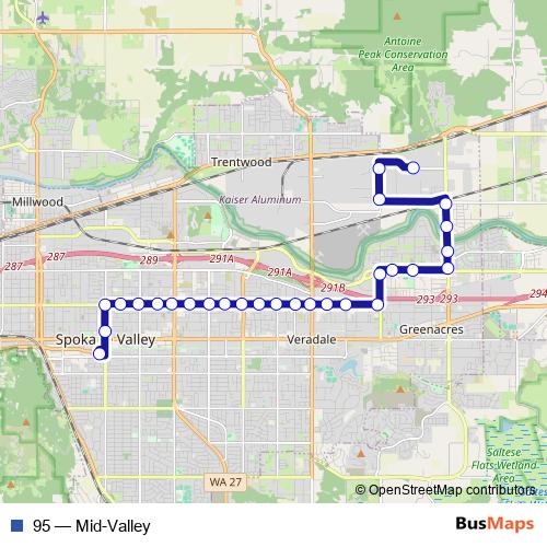 95 bus Line Map