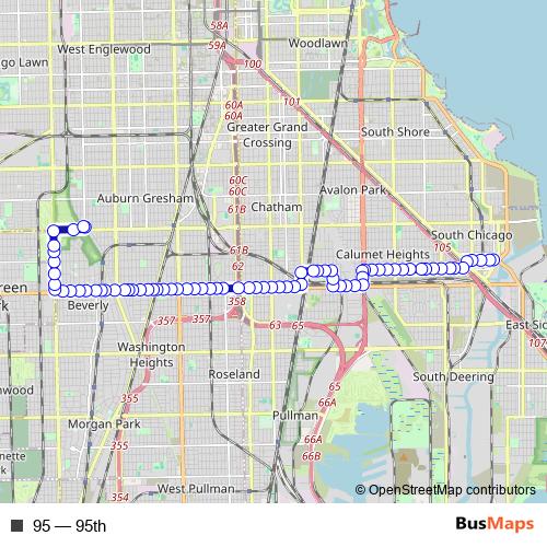 95 bus Line Map