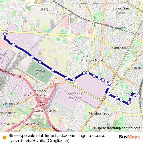 95 bus Line Map