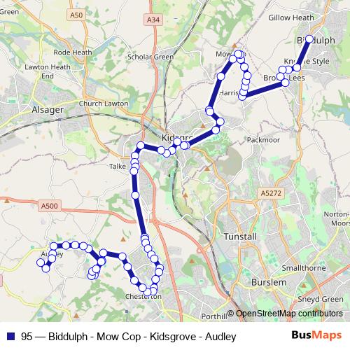 95 bus Line Map