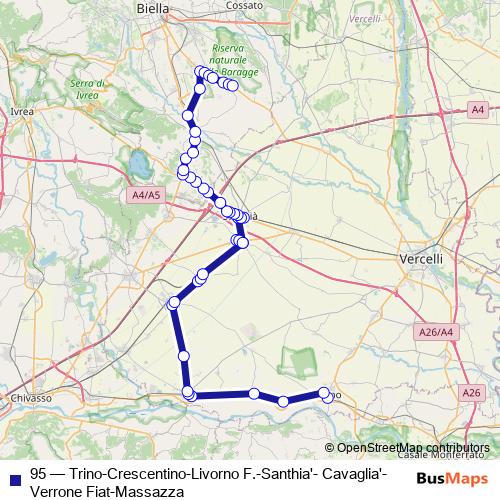 95 bus Line Map