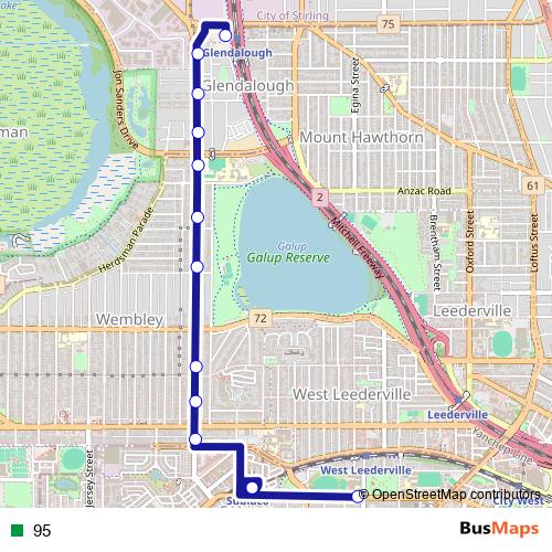 95 bus Line Map
