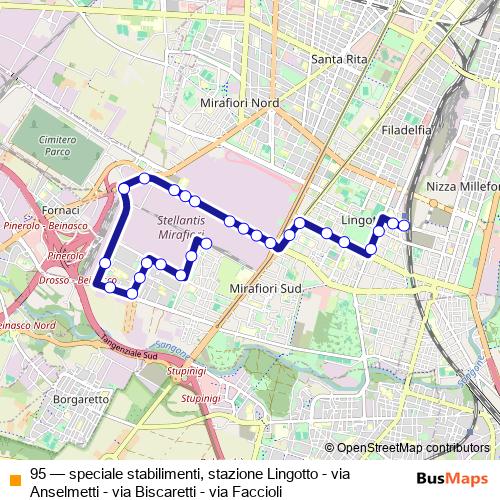 95 bus Line Map