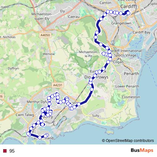 95 bus Line Map