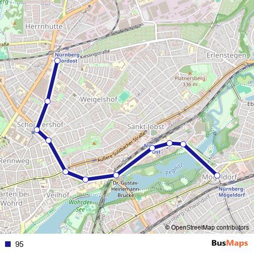 95 bus Line Map