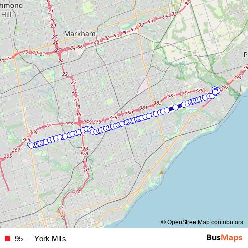 95 bus Line Map