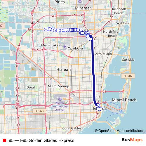 95 bus Line Map