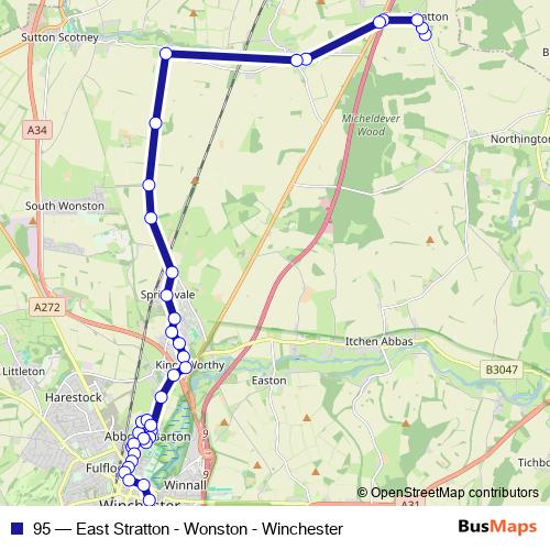 95 bus Line Map