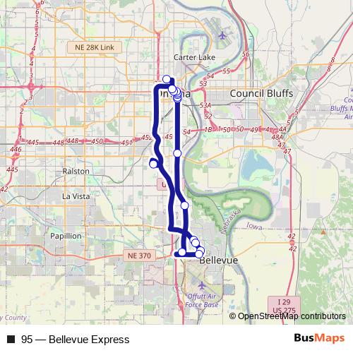 95 bus Line Map