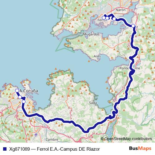 Xg871089 bus Line Map