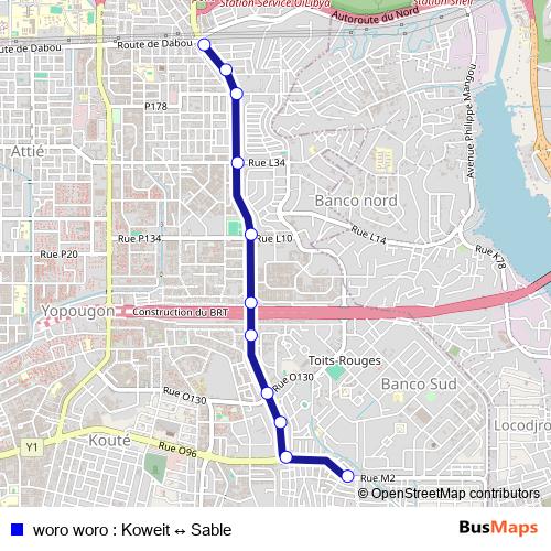woro woro : Koweit ↔ Sable bus Line Map