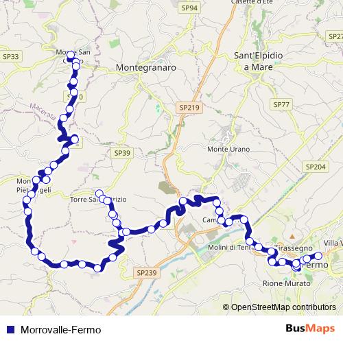 Morrovalle-Fermo bus Line Map