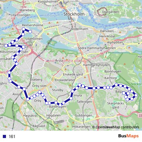 161 bus Line Map