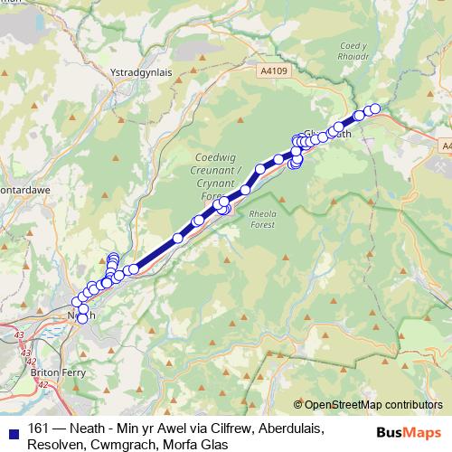 161 bus Line Map