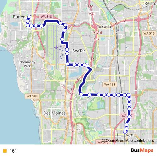 161 bus Line Map