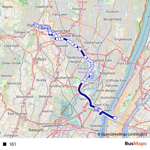 161 bus Line Map
