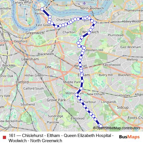 161 bus Line Map