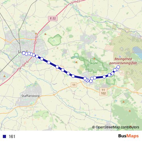 161 bus Line Map