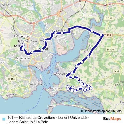 161 bus Line Map