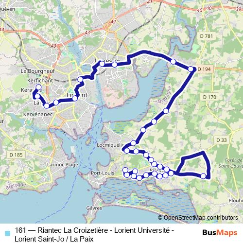 161 bus Line Map