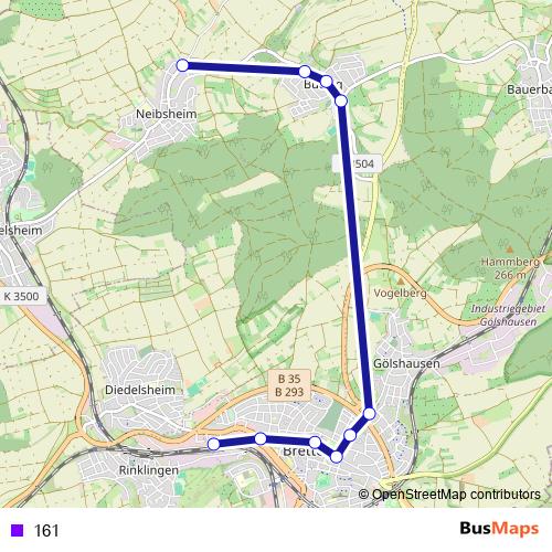 161 bus Line Map