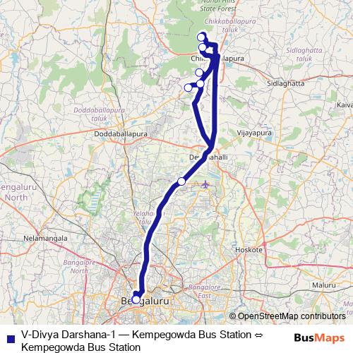 V-Divya Darshana-1 bus Line Map
