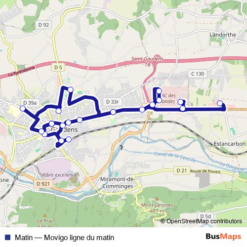 Matin bus Line Map