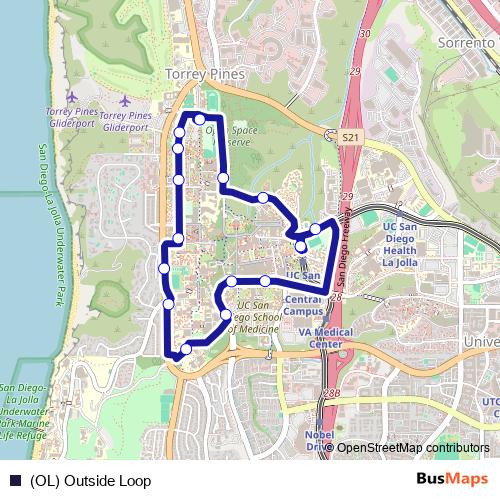 (OL) Outside Loop bus Line Map