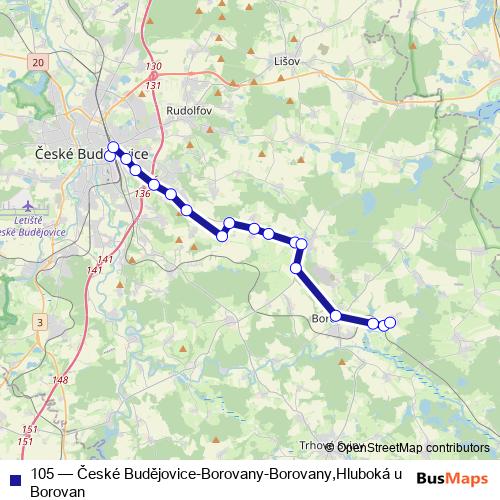 105 bus Line Map