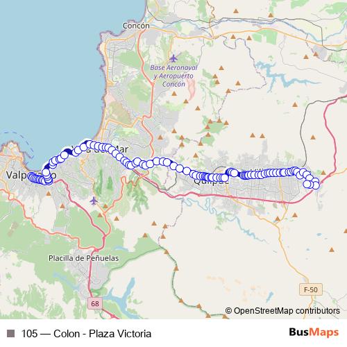 105 bus Line Map