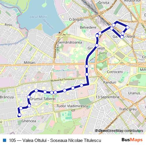 105 bus Line Map
